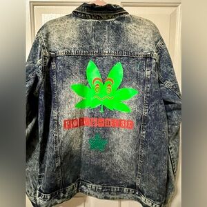 420 Vintage Southpole Acid Wash Distressed Jean Jacket Size L